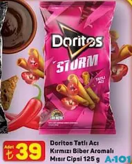 DORİTOS TATLI ACI KIRMIZI BİBER AROMALI MISIR CİPSİ 125 G fiyat ve kampanya bilgisi